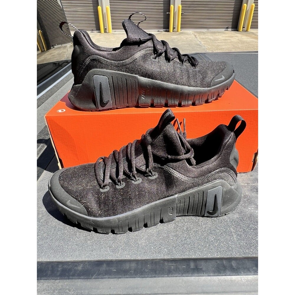 Nike Free Metcon 6 Triple Black Gym Sneakers Retro FJ7126-003 Women Sz 8.5 Shoe